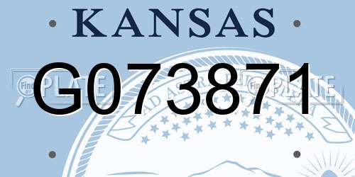 G073871 Kansas License Plate