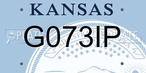 G073IP Kansas License Plate