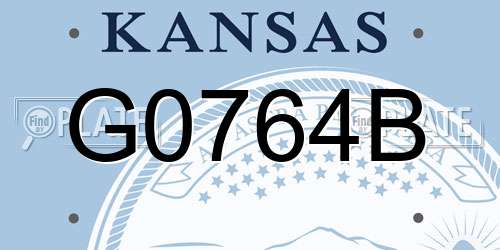 G0764B Kansas License Plate