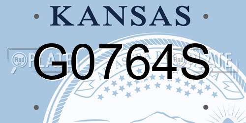 G0764S Kansas License Plate