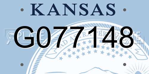 G077148 Kansas License Plate