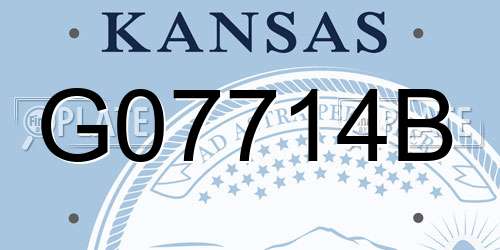 G07714B Kansas License Plate