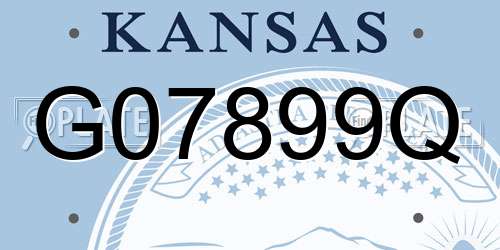 G07899Q Kansas License Plate