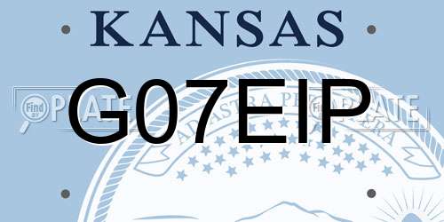 G07EIP Kansas License Plate