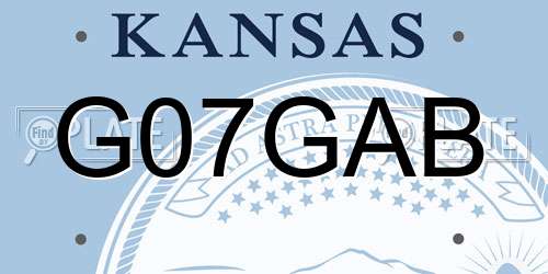 G07GAB Kansas License Plate