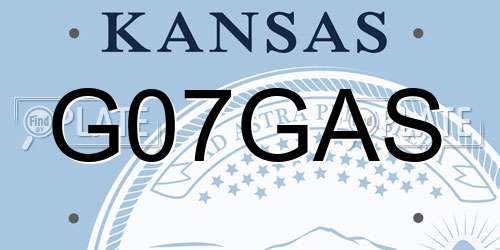G07GAS Kansas License Plate