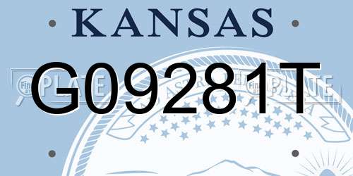 G09281T Kansas License Plate