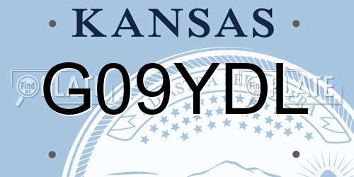 G09YDL Kansas License Plate