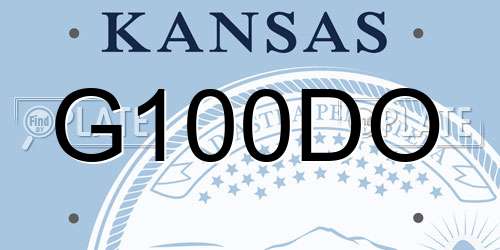 G100DO Kansas License Plate