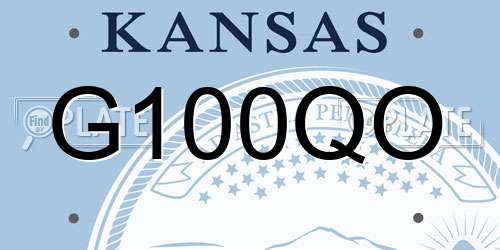 G100QO Kansas License Plate