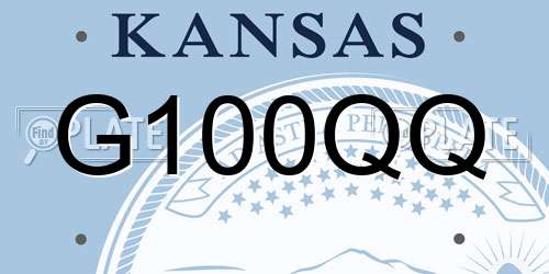G100QQ Kansas License Plate