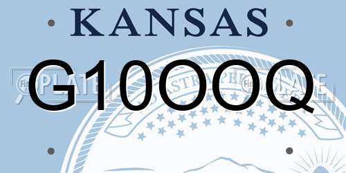 G10OOQ Kansas License Plate