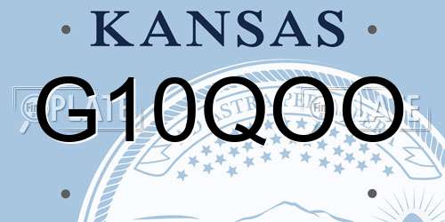 G10QOO Kansas License Plate
