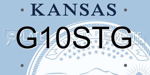 G10STG Kansas License Plate