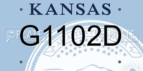 G1102D Kansas License Plate
