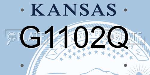 G1102Q Kansas License Plate