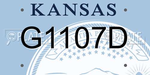 G1107D Kansas License Plate