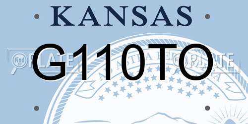 G110TO Kansas License Plate