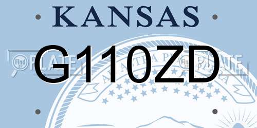 G110ZD Kansas License Plate