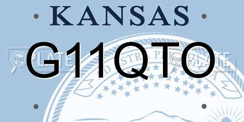 G11QTO Kansas License Plate