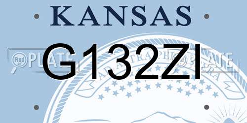 G132ZI Kansas License Plate
