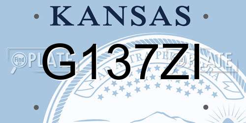 G137ZI Kansas License Plate