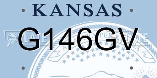 G146GV Kansas License Plate