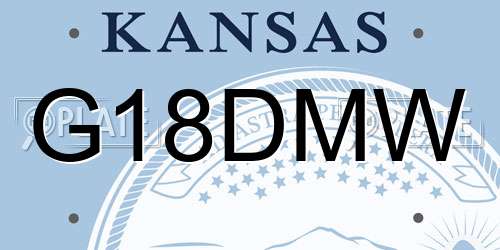 G18DMW Kansas License Plate