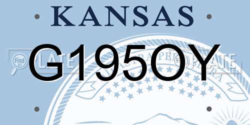 G195OY Kansas License Plate