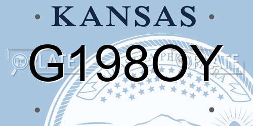 G198OY Kansas License Plate