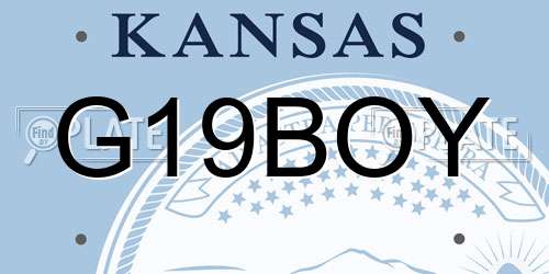 G19BOY Kansas License Plate