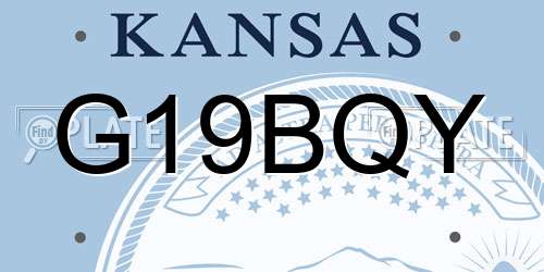 G19BQY Kansas License Plate