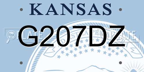 G207DZ Kansas License Plate