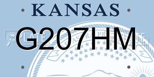 G207HM Kansas License Plate