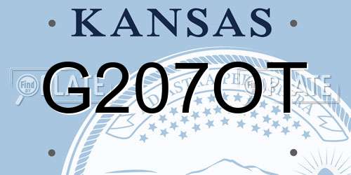 G207OT Kansas License Plate