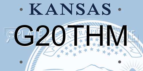 G20THM Kansas License Plate