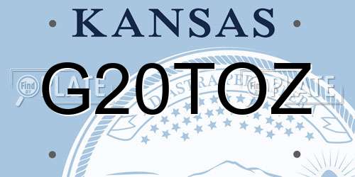 G20TOZ Kansas License Plate