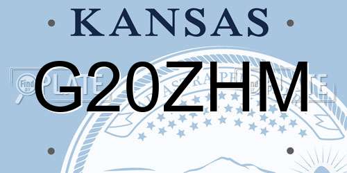 G20ZHM Kansas License Plate