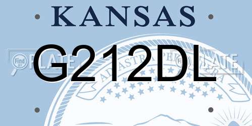 G212DL Kansas License Plate
