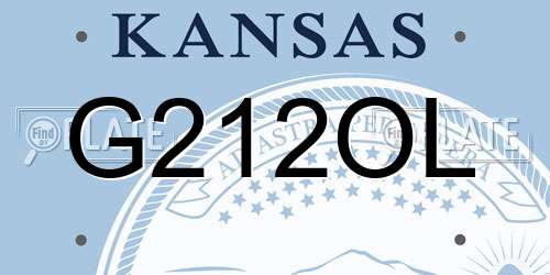 G212OL Kansas License Plate