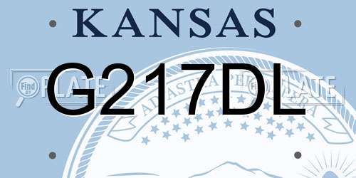 G217DL Kansas License Plate
