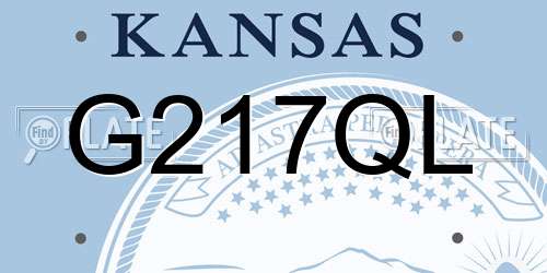 G217QL Kansas License Plate