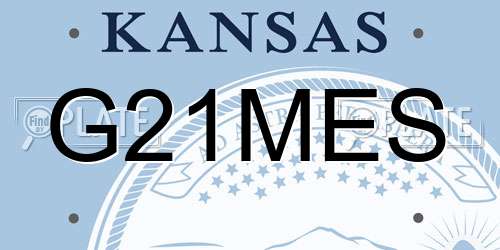 G21MES Kansas License Plate