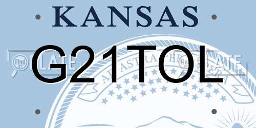 G21TOL Kansas License Plate
