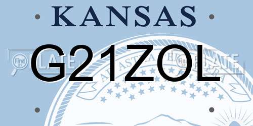 G21ZOL Kansas License Plate