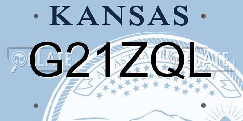 G21ZQL Kansas License Plate
