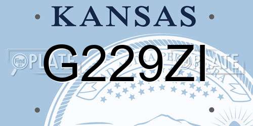 G229ZI Kansas License Plate