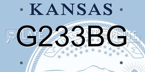 G233BG Kansas License Plate