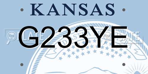 G233YE Kansas License Plate