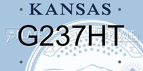 G237HT Kansas License Plate